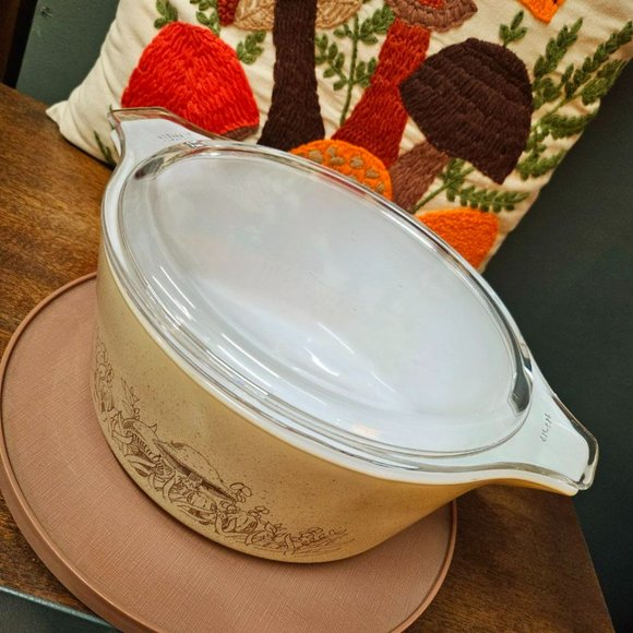 VINTAGE FOREST FANCY MUSHROOM PYREX 3 PIECE SET - Picture 4 of 5